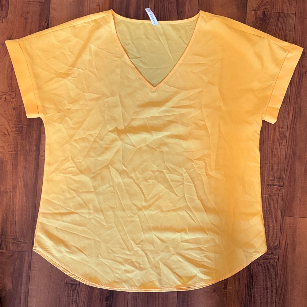 Yellow V-Neck Women's Top
